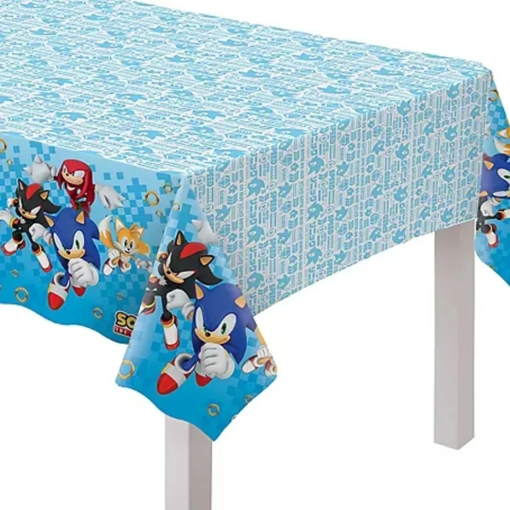 New Sonic the Hedgehog Plastic Table Cover, 54in x 96in Birthday Party Decor